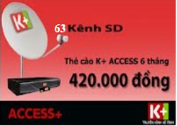 Thẻ cào gia hạn K+ gói kênh viaccess 