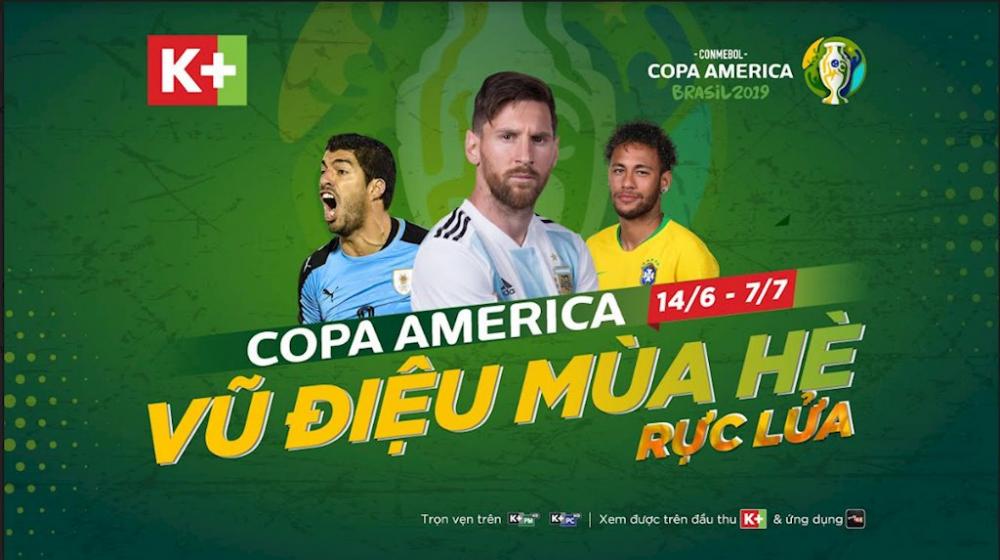 K+ mua độc quyền giải bóng đá Nam Mỹ Copa America 2019